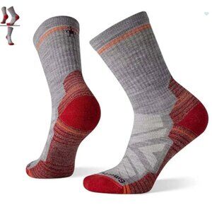 Smartwool Women's Medium Hike Light Cushion Crew Socks Red Grey NWT